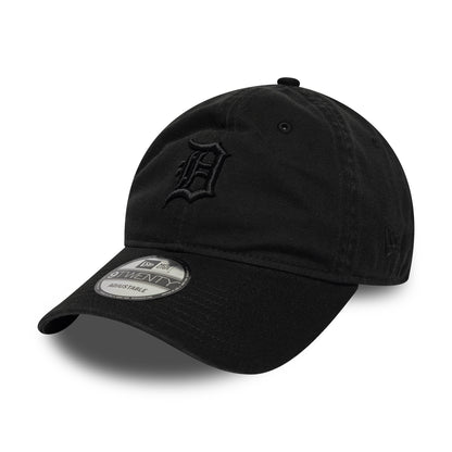 New Era 9TWENTY Detroit Tigers Baseball Cap - MLB Washed Midi Logo - Black On Black