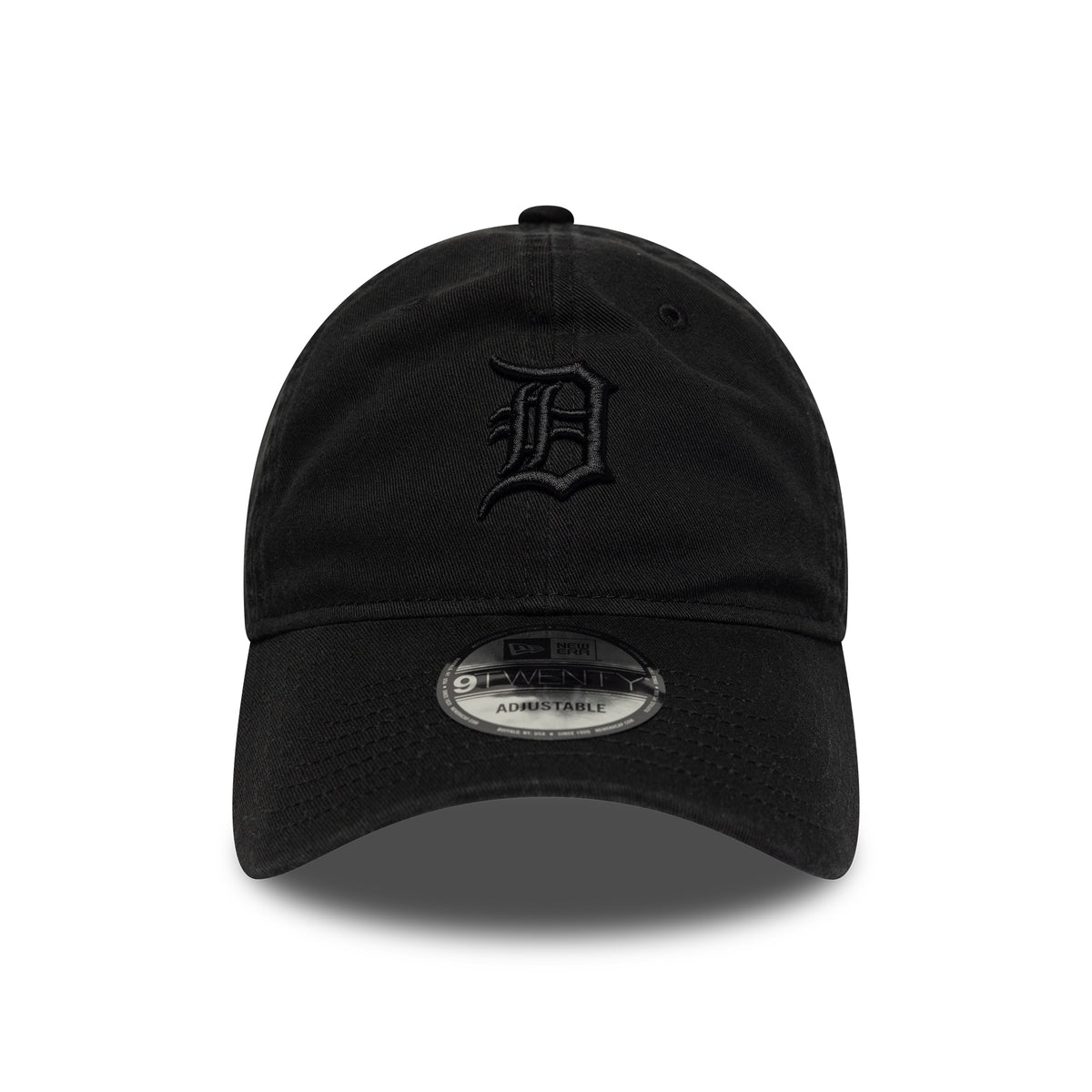 New Era 9TWENTY Detroit Tigers Baseball Cap - MLB Washed Midi Logo - Black On Black