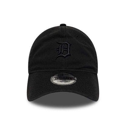 New Era 9TWENTY Detroit Tigers Baseball Cap - MLB Washed Midi Logo - Black On Black