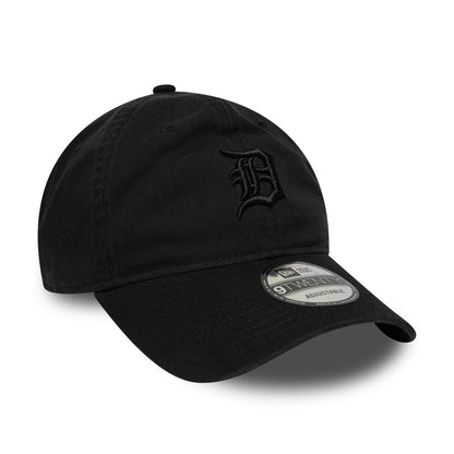 New Era 9TWENTY Detroit Tigers Baseball Cap - MLB Washed Midi Logo - Black On Black