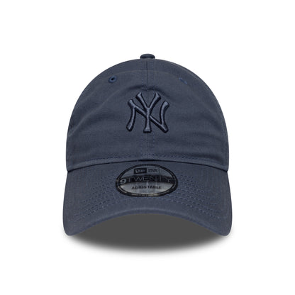 New Era 9TWENTY New York Yankees Baseball Cap - MLB Washed Midi Logo - Indigo