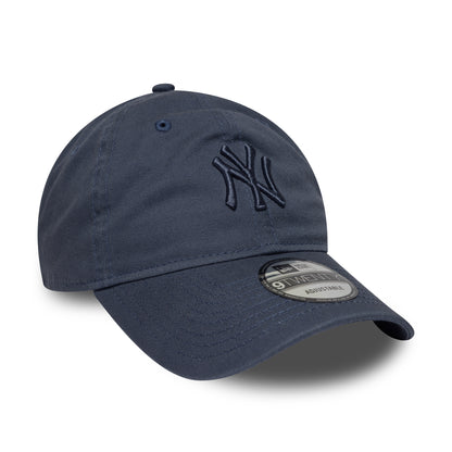 New Era 9TWENTY New York Yankees Baseball Cap - MLB Washed Midi Logo - Indigo
