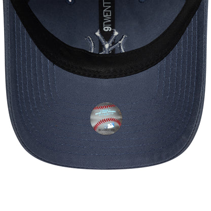 New Era 9TWENTY New York Yankees Baseball Cap - MLB Washed Midi Logo - Indigo