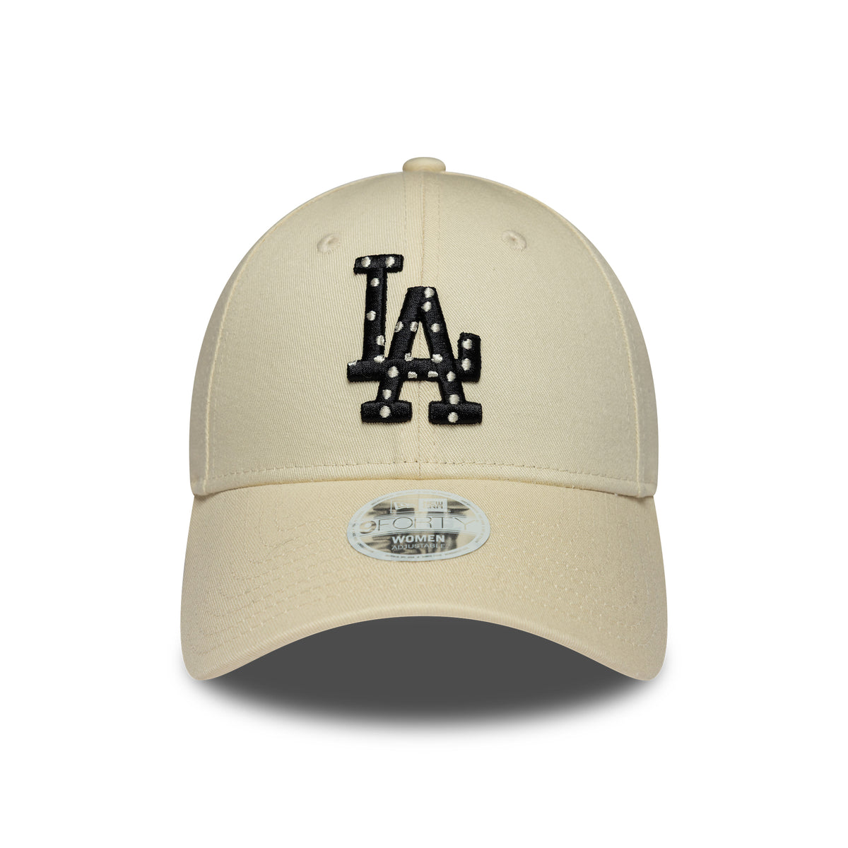 New Era Womens 9FORTY L.A. Dodgers Baseball Cap - MLB Polka Dot Infill - Cream-Black