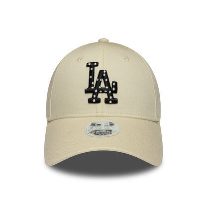 New Era Womens 9FORTY L.A. Dodgers Baseball Cap - MLB Polka Dot Infill - Cream-Black