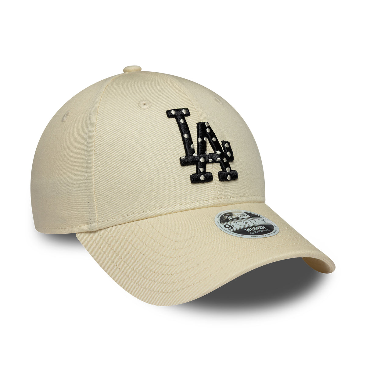 New Era Womens 9FORTY L.A. Dodgers Baseball Cap - MLB Polka Dot Infill - Cream-Black