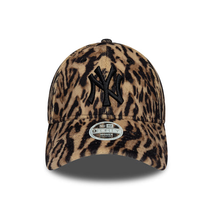 New Era Womens 9FORTY New York Yankees Baseball Cap - MLB Ocelot Print - Brown-Black