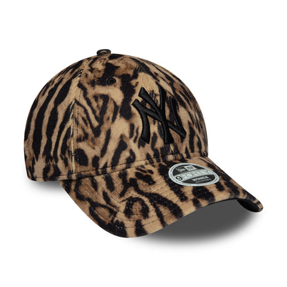 New Era Womens 9FORTY New York Yankees Baseball Cap - MLB Ocelot Print - Brown-Black