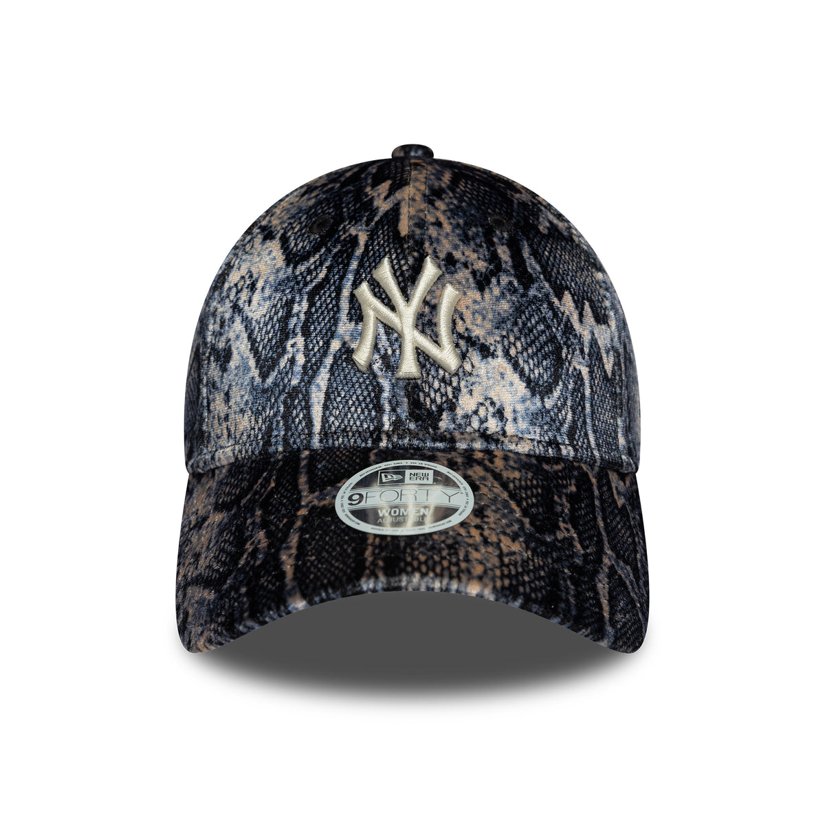 New Era Womens 9FORTY New York Yankees Baseball Cap - MLB Snake Print - Black-Beige