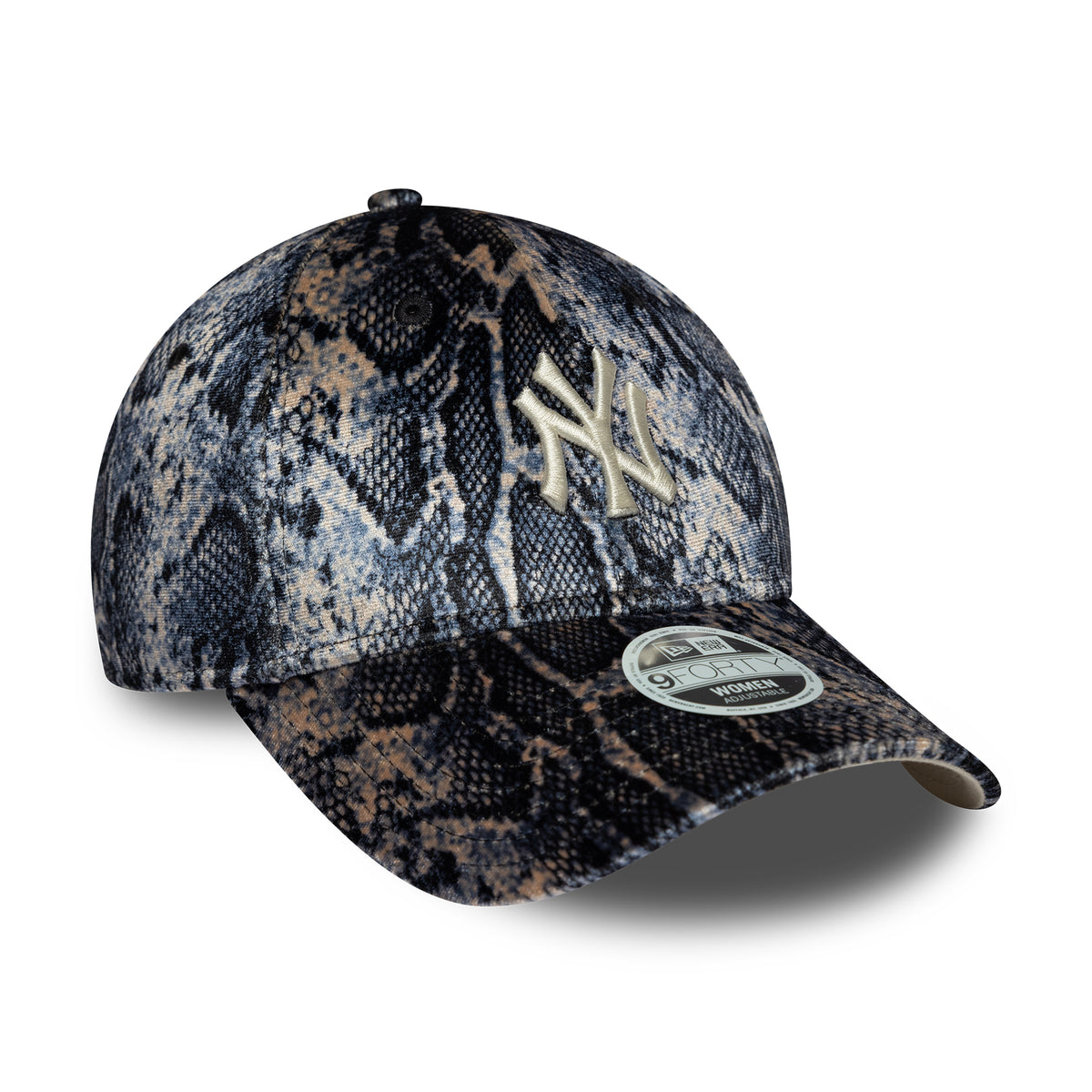 New Era Womens 9FORTY New York Yankees Baseball Cap - MLB Snake Print - Black-Beige