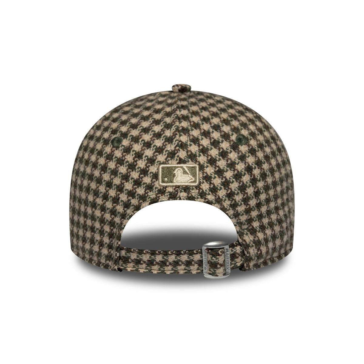New Era Womens 9FORTY M-Crown L.A. Dodgers Baseball Cap - MLB Houndstooth - Camel-Olive