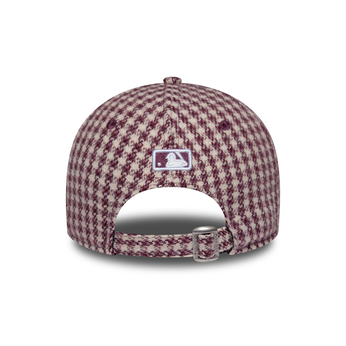 New Era Womens 9FORTY M-Crown New York Yankees Baseball Cap - MLB Houndstooth - Cream-Burgundy