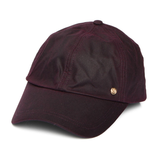 Failsworth Hats Womens British Waxed Cotton Baseball Cap - Merlot