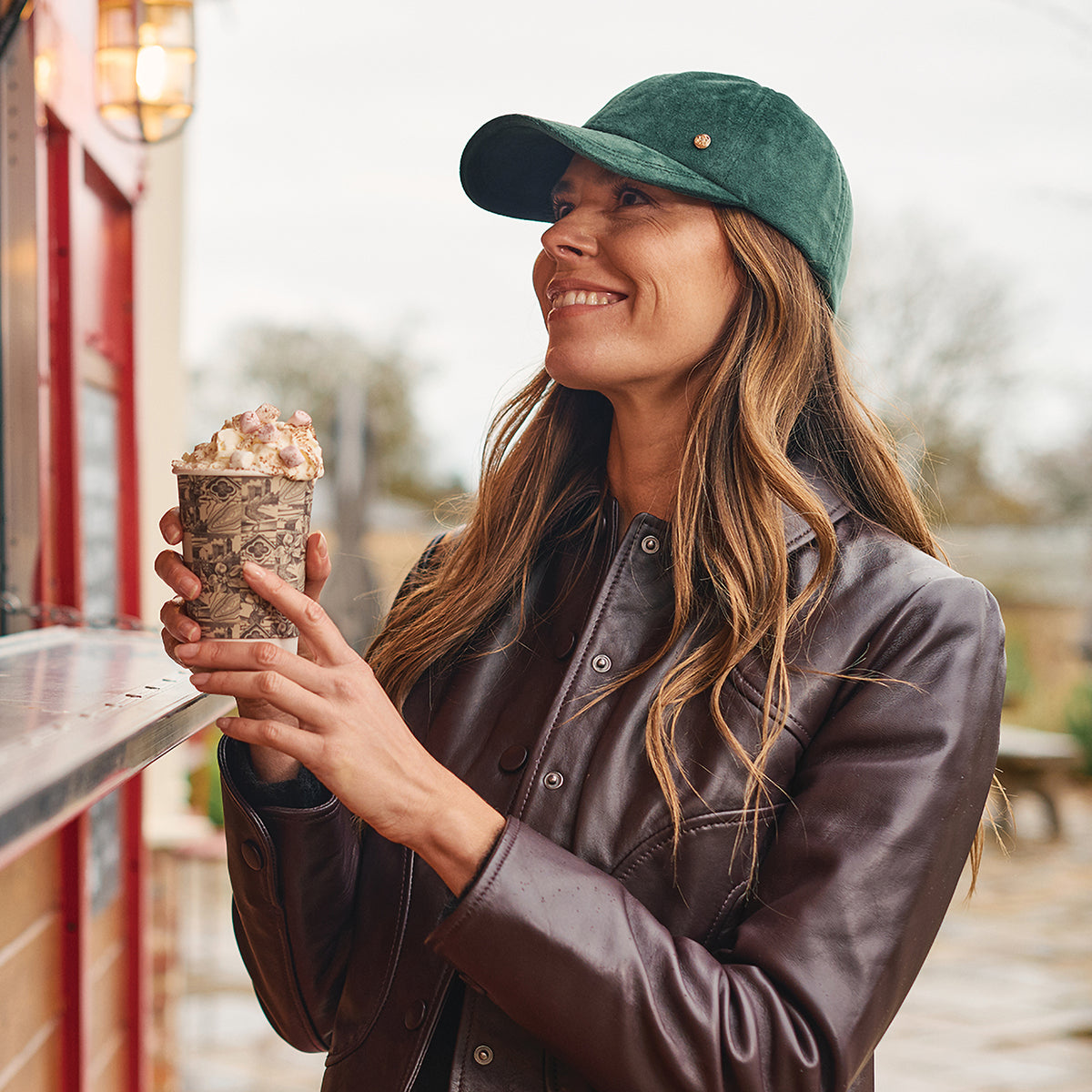 Failsworth Hats Womens Velvet Baseball Cap - Forest