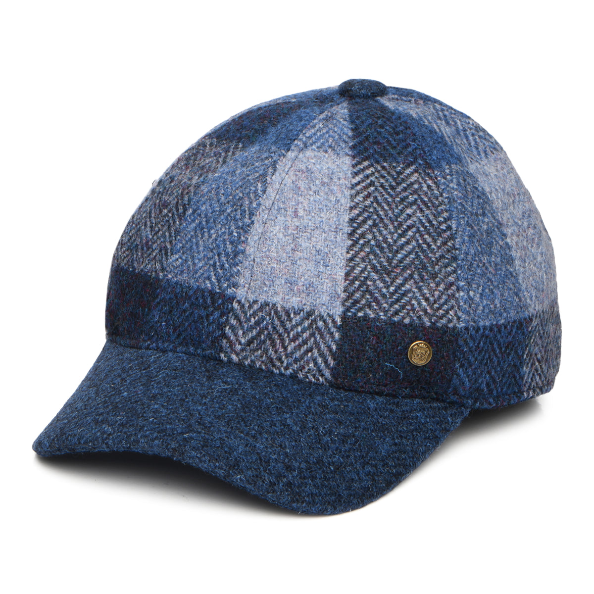 Failsworth Hats HARRIS TWEED Baseball Cap - Deep Blue