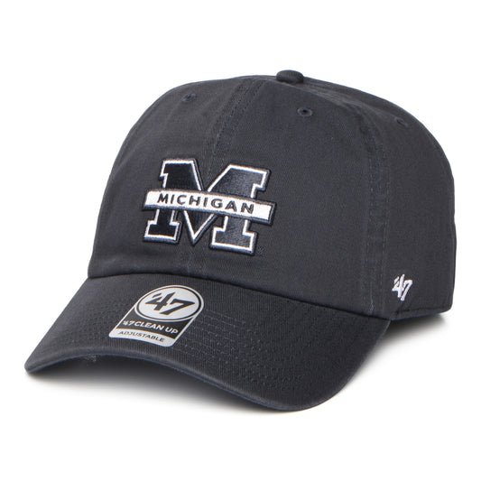 47 Brand Michigan Wolverines Baseball Cap - NCAA Clean Up - Washed Navy