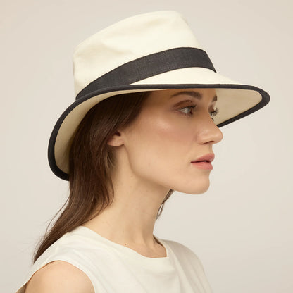 Tilley Hats Adrienne Hemp Packable Sun Hat - Black-White