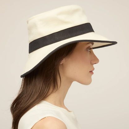 Tilley Hats Adrienne Hemp Packable Sun Hat - Black-White