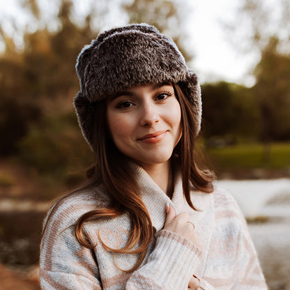 Dorfman Pacific Hats Faux Fur Trapper Hat - Natural