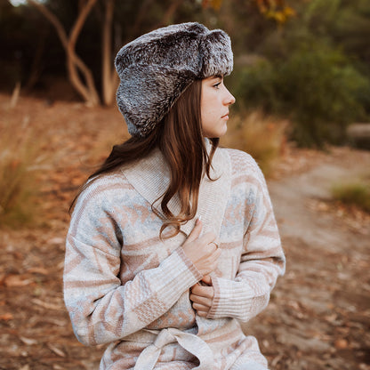 Dorfman Pacific Hats Faux Fur Trapper Hat - Natural