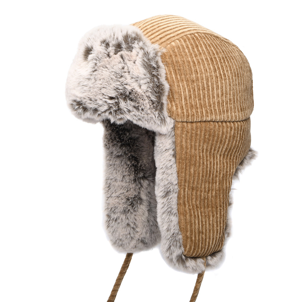 Stetson Hats Bomber Jersey Corduroy Trapper Hat - Beige
