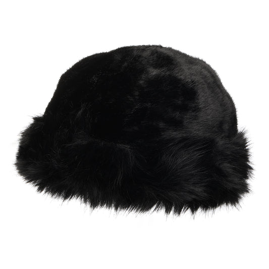 Whiteley Hats Faux Fur Cloche Hat - Black
