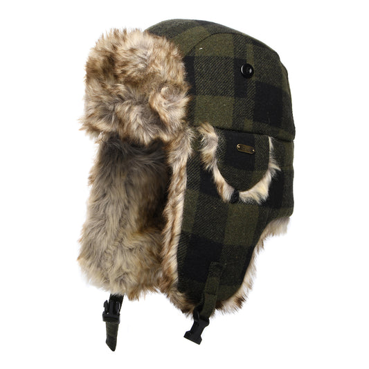 Scala Hats Saint Cloud Plaid Trapper Hat - Olive