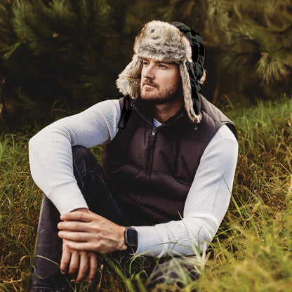 Scala Hats Saint Cloud Plaid Trapper Hat - Olive