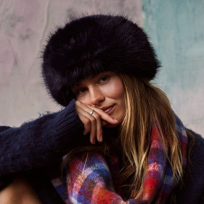 Barts Hats Angeliqa Faux Fur Winter Hat - Navy Blue