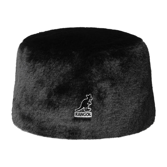 Kangol Faux Fur Topper Pillbox Hat - Black