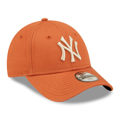New Era Kids 9FORTY New York Yankees Baseball Cap - MLB League Essential - Orange-Oatmeal
