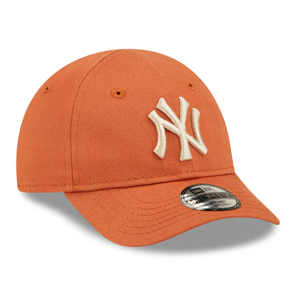 New Era Baby 9FORTY New York Yankees Baseball Cap - MLB League Essential - Orange-Oatmeal