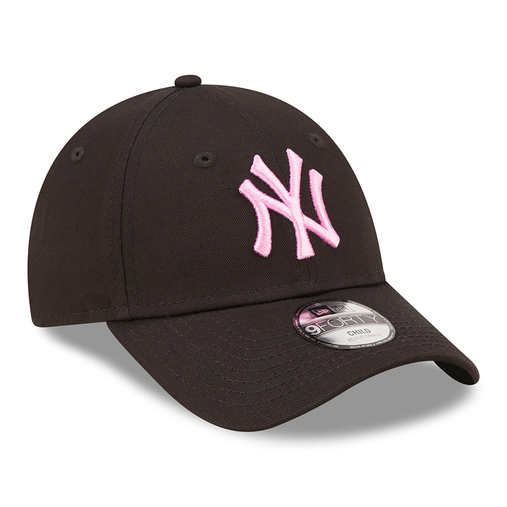 New Era Kids 9FORTY New York Yankees Baseball Cap - MLB League Essential - Black-Pink