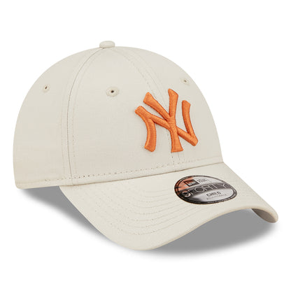 New Era Kids 9FORTY New York Yankees Baseball Cap - MLB League Essential - Stone-Burnt Orange