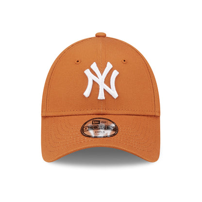 New Era Kids 9FORTY New York Yankees Baseball Cap - MLB League Essential - Burnt Orange-White