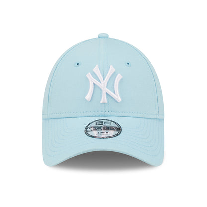 New Era Kids 9FORTY New York Yankees Baseball Cap - MLB League Essential - Light Blue-White