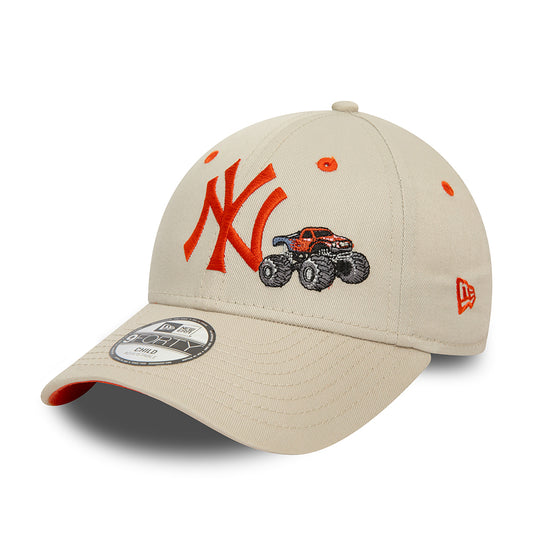 New Era Kids 9FORTY New York Yankees Baseball Cap - MLB Graphic - Stone-Orange