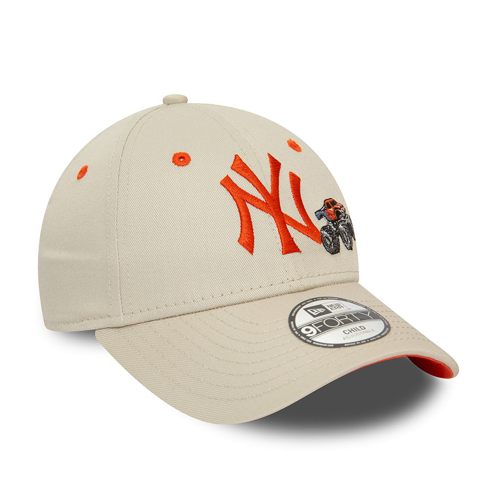 New Era Kids 9FORTY New York Yankees Baseball Cap - MLB Graphic - Stone-Orange