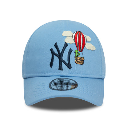 New Era Kids 9FORTY New York Yankees Baseball Cap - MLB Icon - Sky Blue-Navy
