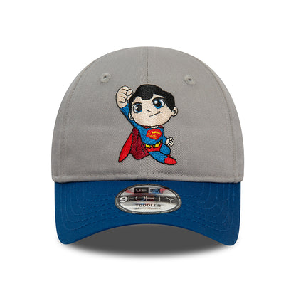 New Era Kids 9FORTY Superman Baseball Cap - DC Comics Hero - Grey-Blue
