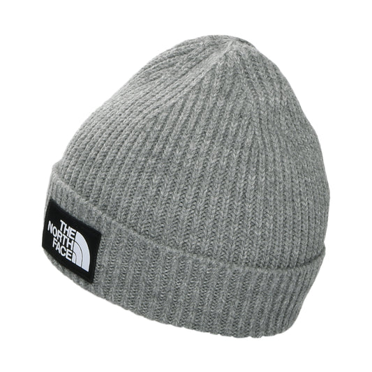 The North Face Hats Kids TNF Box Logo Recycled Cuffed Beanie Hat - Mid Grey