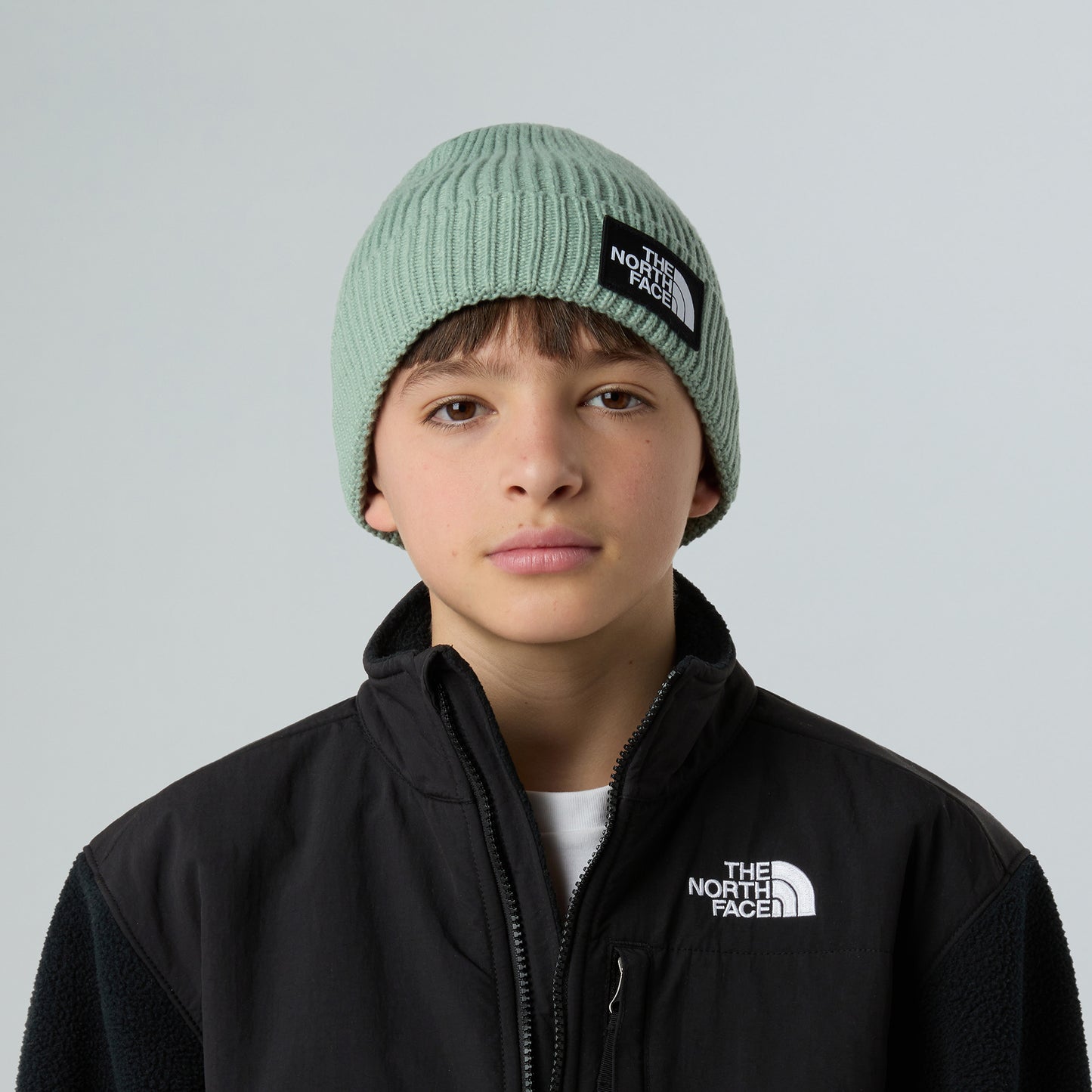 The North Face Hats Kids TNF Logo Box Recycled Cuffed Beanie Hat - Sage