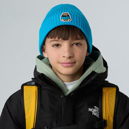 The North Face Hats Kids TNF Box Logo Recycled Cuffed Beanie Hat - Bright Blue