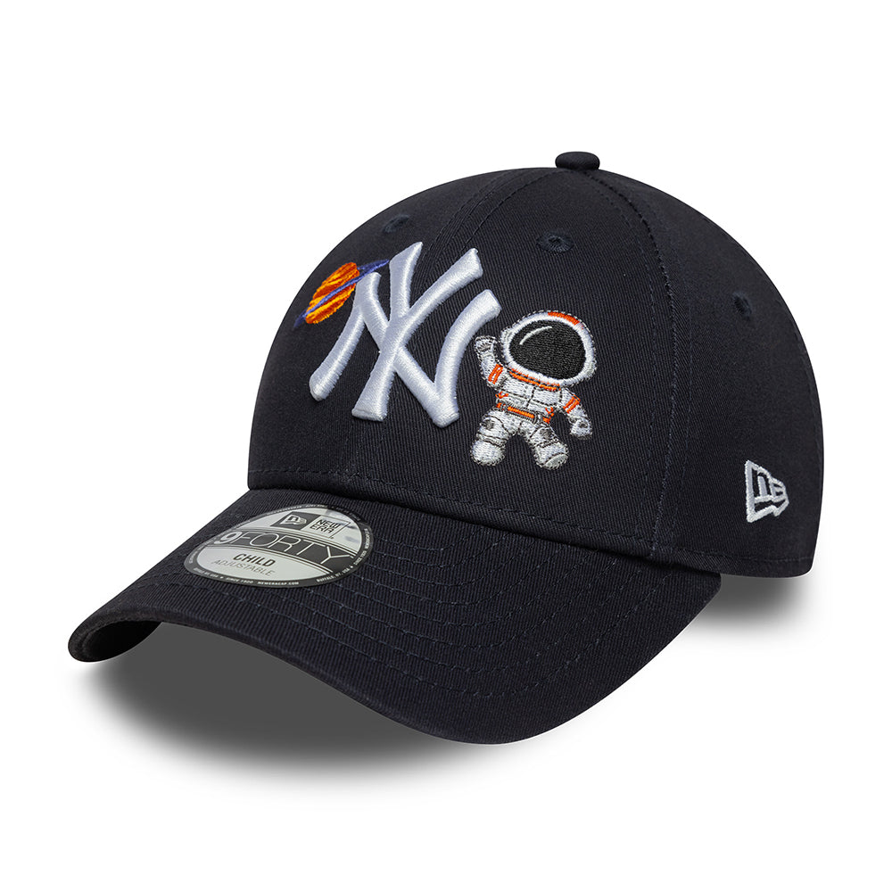 New Era Kids 9FORTY New York Yankees Baseball Cap - MLB Space Icon - Navy Blue