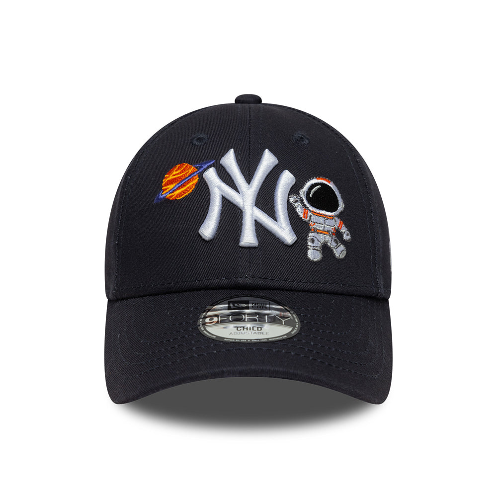 New Era Kids 9FORTY New York Yankees Baseball Cap - MLB Space Icon - Navy Blue