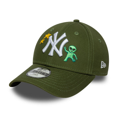 New Era Kids 9FORTY New York Yankees Baseball Cap - MLB Space Icon - Moss