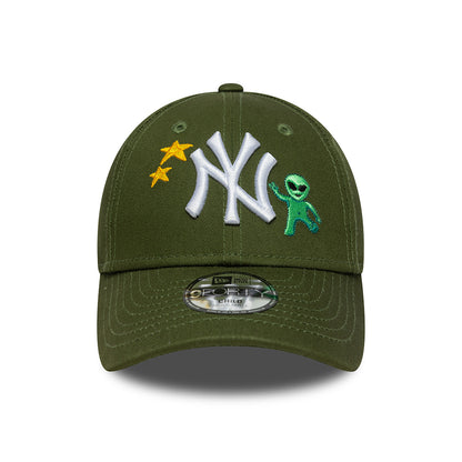 New Era Kids 9FORTY New York Yankees Baseball Cap - MLB Space Icon - Moss