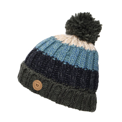 Barts Hats Kids Wilhelm Bobble Hat - Army Green-Blue