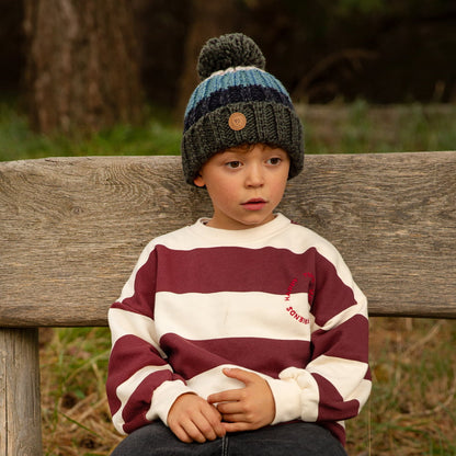 Barts Hats Kids Wilhelm Bobble Hat - Army Green-Blue