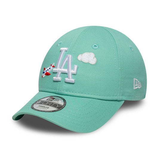 New Era Kids 9FORTY L.A. Dodgers Baseball Cap - MLB Plane Icon - Aqua